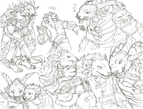 kiqo-gw2-corner: Another sketch page! This time for @foreverconfused-anenqui & @lynxrose <3