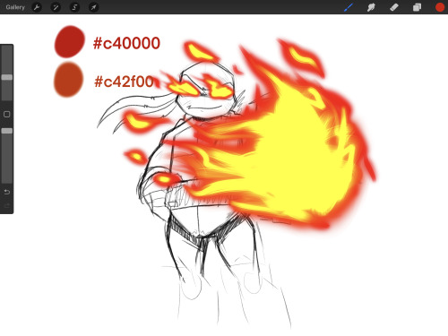 Hey, Indie, How Did You Make Raph's Fire When He's Using His Ninpo? What Brushes Did You Use And The