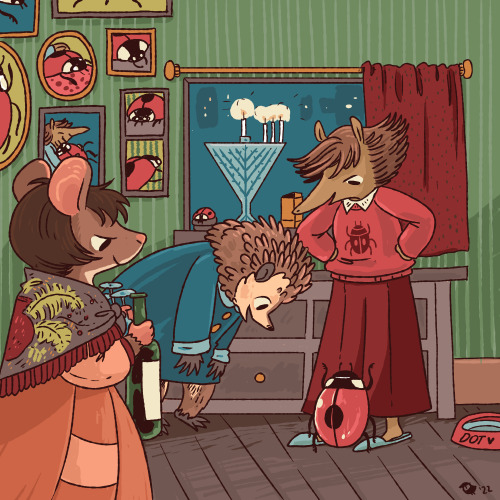 floridianfireflyfaith:thegorgonist:    Happy third night of Hanukkah! Visiting Ms. Shrew also means visiting darling Dot.      @onenicebugperday