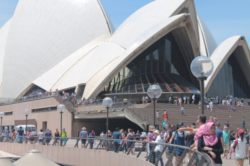 People watching at Sydney Opera House, there is quite a bit of diversity in Sydney which makes for a