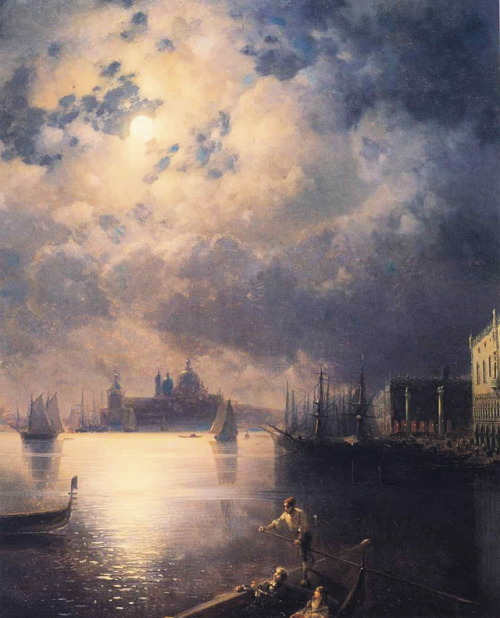 artist-aivazovski:Byron in Venice, Ivan AivazovskiSize: 82x107 cmMedium: oil, canvas