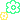 gif pixel art of a yellow flower and a green flower . one is larger than the other, and the gif swaps their positions