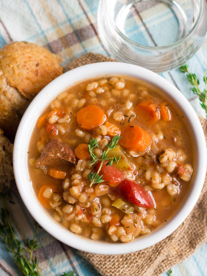 tinykitchenvegan:  Vegan “Beef” Barley Soup