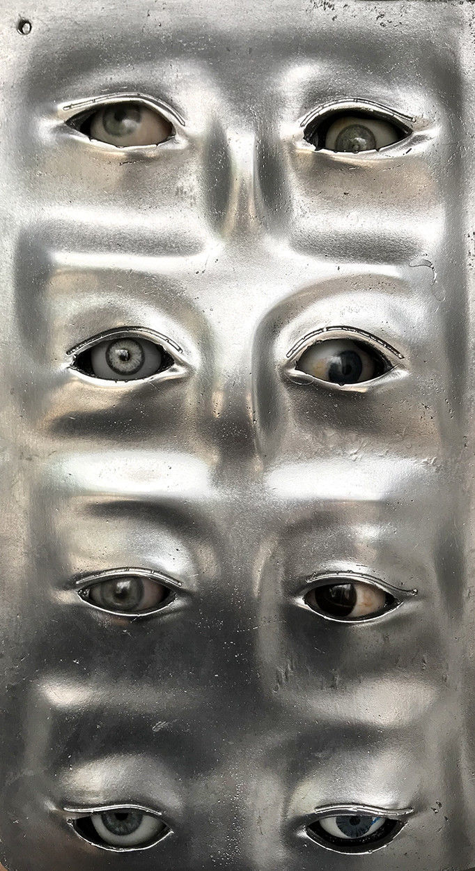 redlipstickresurrected:  Aluminum Vintage Medical   Prosthetic Eye Display with Prosthetic