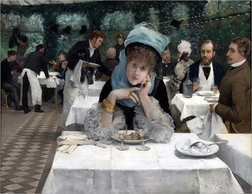 toanunnery:At the Restaurant le DoyenErnest Ange Duez, 1878