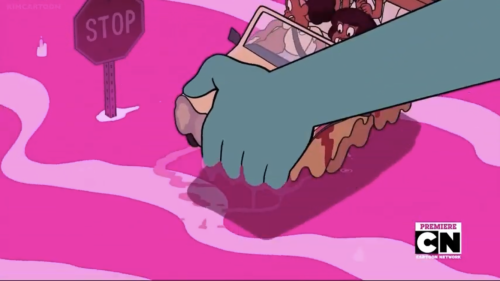 bismuth:some people questioned why the car was melting if the poison only affects organic life, and it seems like it’s confirmed to be an animation error!! in the “true kinda love” animatic commentary, joe johnston says that it wasn’t supposed