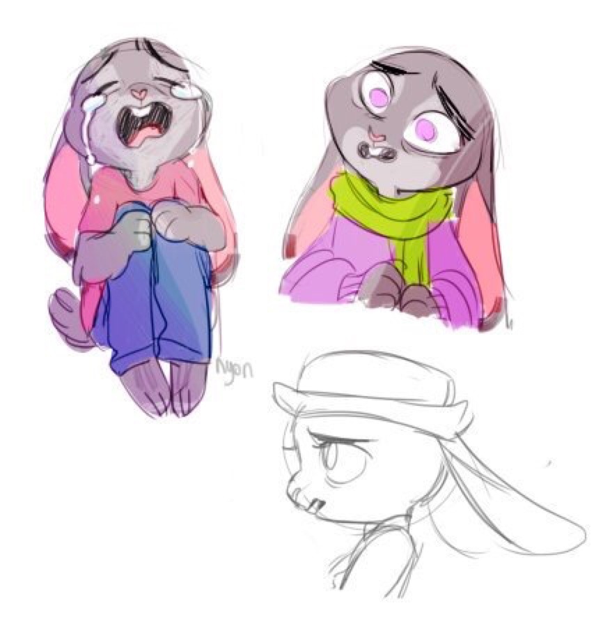 nyoncat:  Drew some Zootopia stuff while staying at my bff’s house (she has a tablet