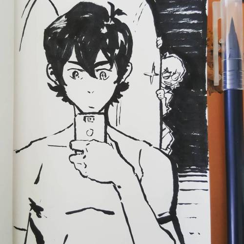 steveahn:VOLTRON x Inktober 2 - Pidge caught Keith taking a selfie. #art #sketch #drawing #일러스트 #スケ