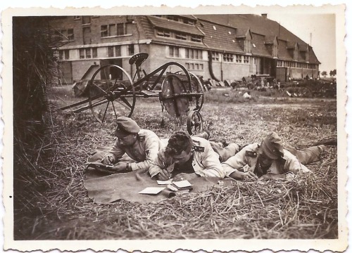 German Soldiers Writing Letters Home