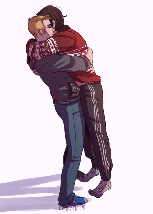 kayaczek:  I wanted to get myself into holiday spirit hence the sweaters (and Bucky’s socks) Happy H