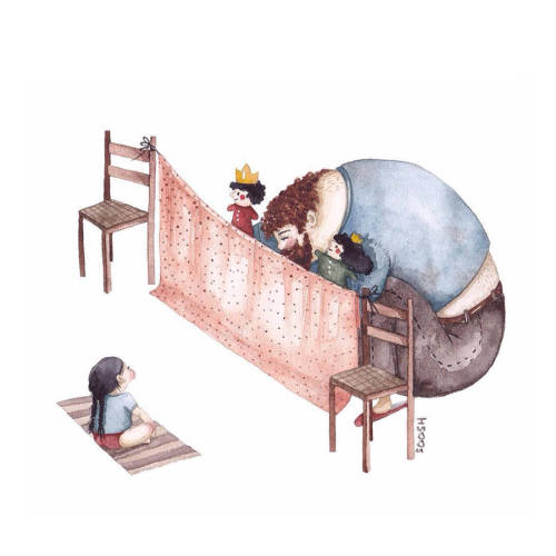 sixpenceee:  Snezhana Soosh is a 37-year-old artist from the Ukraine. She recently began posting some heartwarming illustrations of a father and his daughter on instagram. The images are sadly not from experience as her own father was not part of her