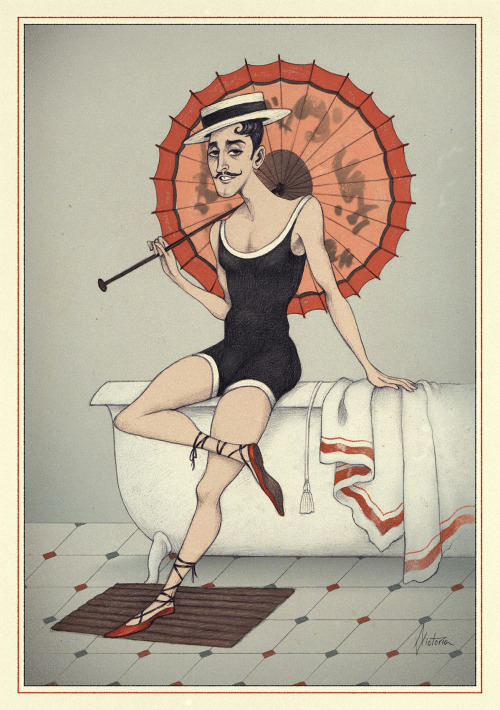 albertvictoria-art:“Le Baigneur”Inspired by the french erotic magazine “La Vie Par