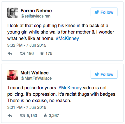 salon:  Twitter explodes over #McKinney, Texas cop who tackled black teen girl in video