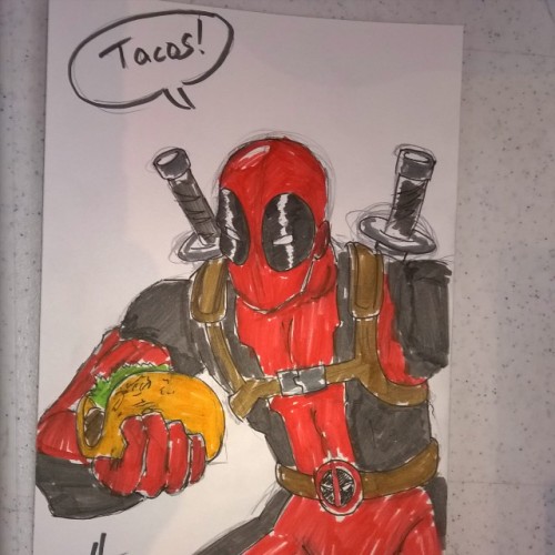 #chrishoffman #sketch #tacos #deadpool #commission #Hoffmangler #saltcitystrangers #comics #slcc15