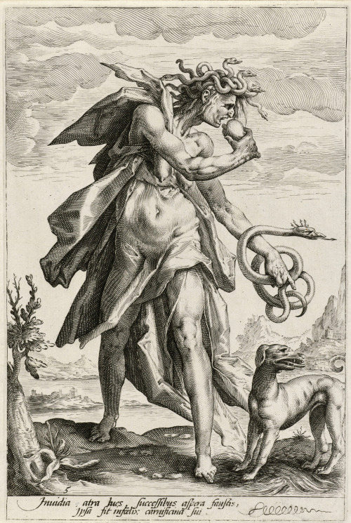 Jacob Matham (1571-1631) (after Hendrick Goltzius), ‘Afgunst (Invidia)’, 1585-89Source