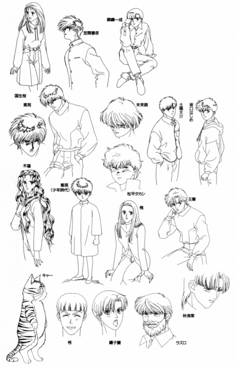 animarchive:Newtype (09/1993) - Please Save My Earth character settei/model sheet.