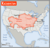 Size comparison of Kazakhstan with the United States