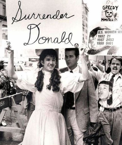 lgbt-history-archive:“SURRENDER DONALD,” ACT UP members (including Ronny Viggiani, as Dorothy) prote