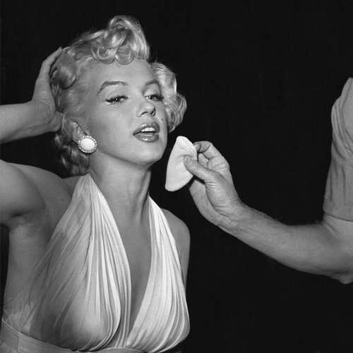 Marilyn Monroe Getting Her Makeup Done During The Filming OfThe Seven Year Itch In New York, 1954.