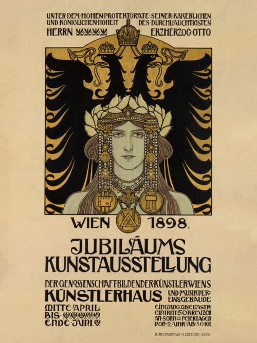 Jubiläums Kunstausstellung.1898. Art by Heinrich Lefler.(1863-1919).