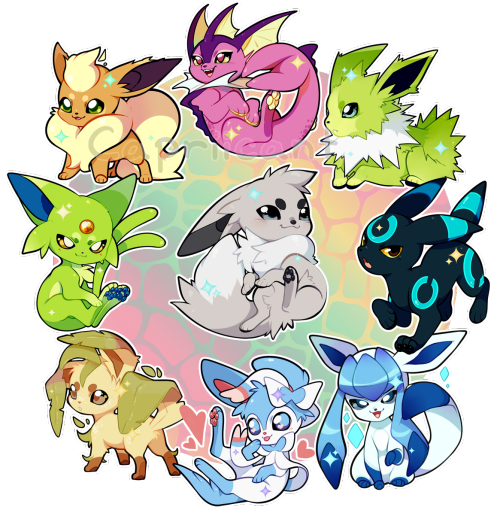  Eeveelutions and their shinies ＼(≧▽≦)／ 