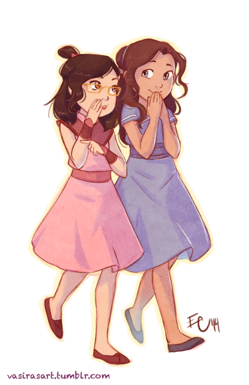 vasirasart:Kya and Honora, probably gossiping about whatever kids gossip about idk i haven’t been a 