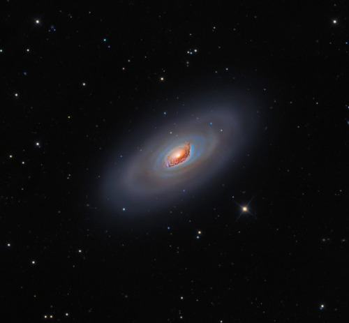 just&ndash;space: M64: The Black Eye Galaxy : This big, bright, beautiful spiral galaxy is Messi