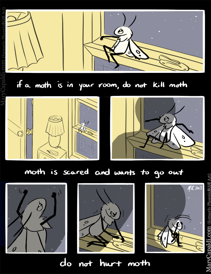 legendofrii:  marycapaldi:  marycapaldi:  Be Kind to Moth A short comic based on