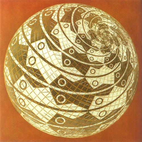 Maurits Cornelis Escher , Sphere surface with fish, 1958
