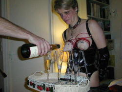 Fransoise54:Mike-Binder:  The Proper Way To Serve The Bubbly….  Mysti Mature