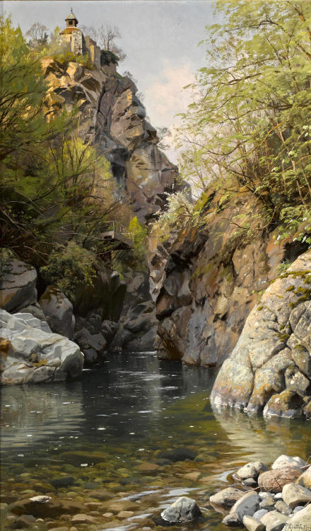 PEDER MORK MONSTEDA Mountain Gorge, Meran, South Oil on Canvas33″ x 20″ 