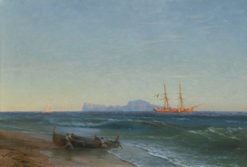 thisblueboy: Ivan Konstantinovich Aivazovsky (Russian, 1817-1900), View of Capri, 1878, Private Coll