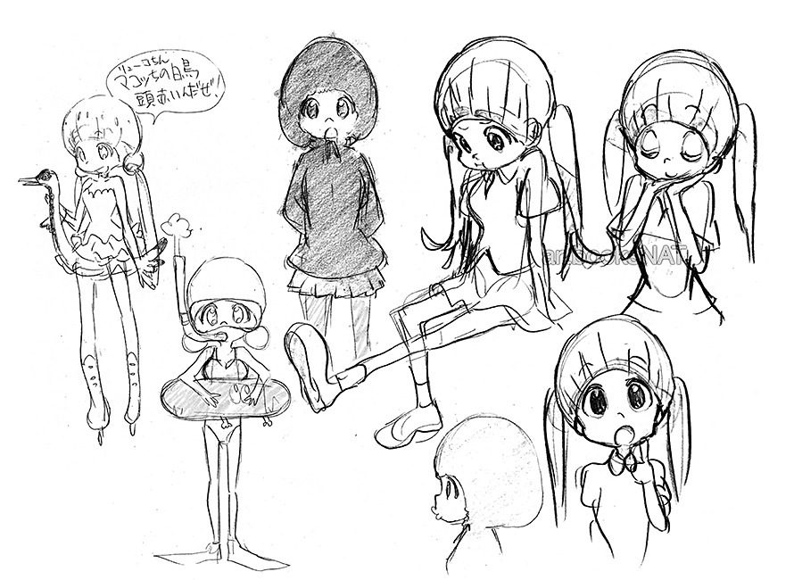 artbooksnat:  Early designs of Mako Mankanshoku (満艦飾マコ) from Kill la Kill
