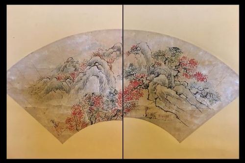 kakemono 掛物 -   “Autumnal Landscape”, deIke Gyokuran 池玉瀾 (1727–1784) Femme artiste épouse de Ike noT