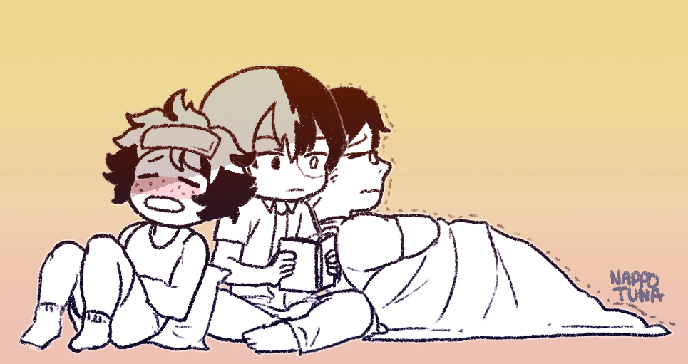 nappotuna:  a small thing for @yorozuyay‘s todoiideku fic ! 