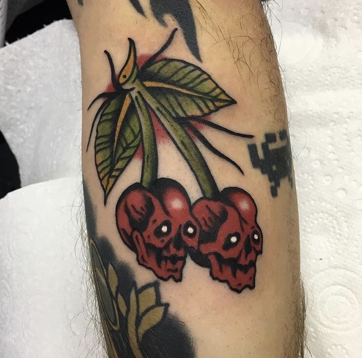 Cherry skulls tattoo by tatemze on DeviantArt