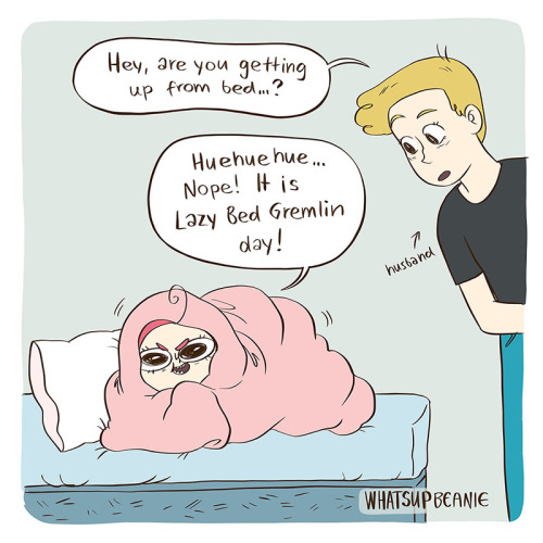 whatsupbeanie:Sometimes you just need a cocoon gremlin day and it’s even better with company. Do you guys have gremlin days or something similar? What do you do on a free day when you’re SUPER tired?