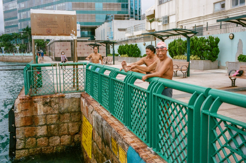 Photo DiaryHarbour swimmers at Hung Hom, Hong Kong. May 2020