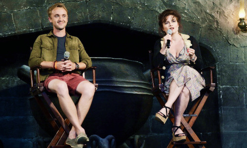 waitingondhr:  Tom Felton and Helena Bonham Carter, 06/19/14