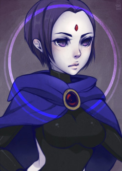 5-ish:  A quick, stress-reliever doodle of Raven from Teen Titans (DC comics). Raven is absolutely one of my all-time favorite characters. Everything about her is interesting to me and I enjoy seeing her in Teen Titans Go! these days. She makes me happy.