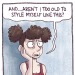 upandoutcomic:a comic about dysphoria n femininity and junk(pics of the hair on my personal insta @ iamjuliakaye lol)