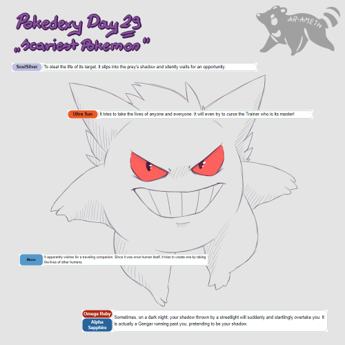 #POKEDDEXY Day 29: Scariest PokemonGengar (Thanks to the Pokedex entries)