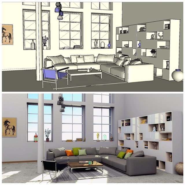 chauvinxavier — #loft #3d #sketchup #render #keyshot #interior...