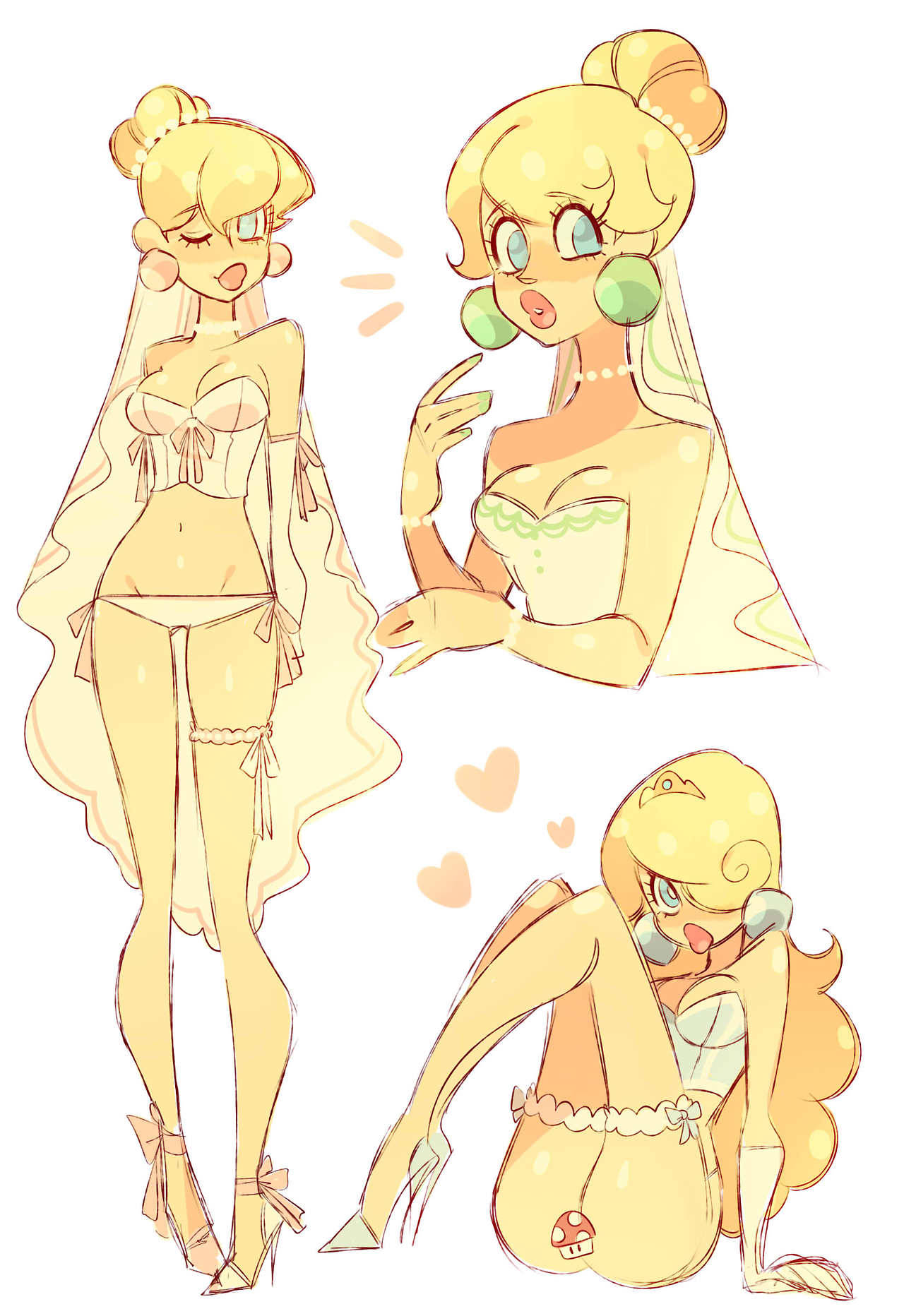 grimphantom2: ninsegado91:  evaroze:  fast doodles of princess peach  Beautiful 