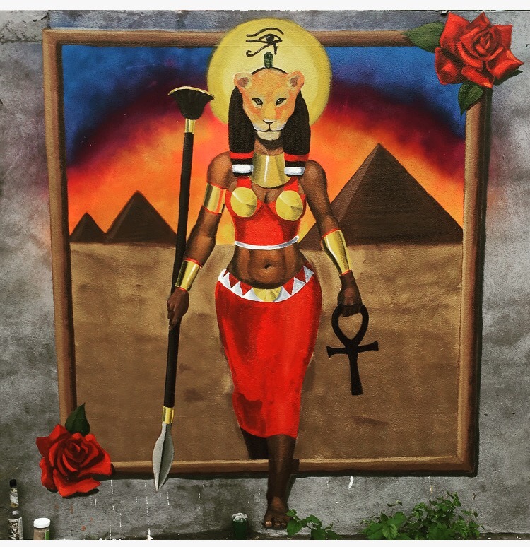 “Sekhmet” mural commission by FelixSeeArts