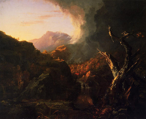 artist-thomas-cole: Landscape with Dead Tree, 1828, Thomas Cole Medium: oil,canvas