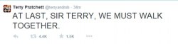 Geeky-Jez:terry Pratchett’s Death Announcement On Twitter.i Was Holding It Together