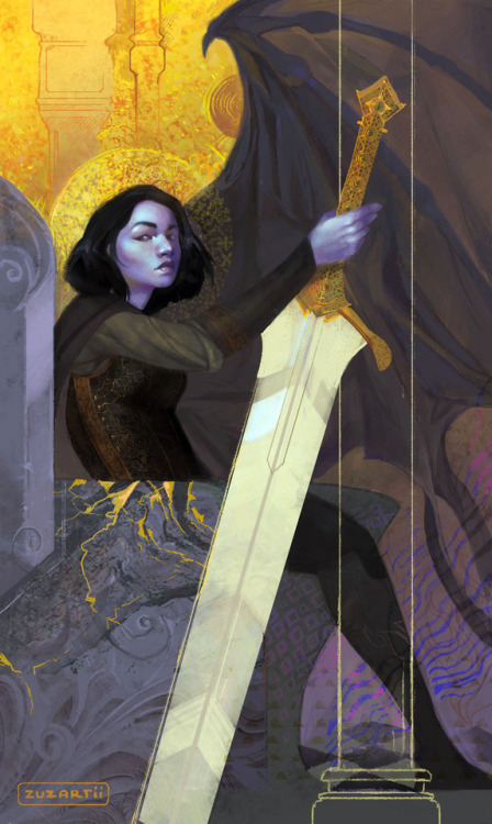 zuzartii:Queen of SwordsAnother card! I love that I get to paint so many :D This one was commissione