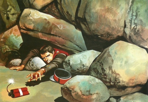 colsmi: Ron Embleton’s gorgeous end-theme titles paintings for 1967′s Captain Scarlet.