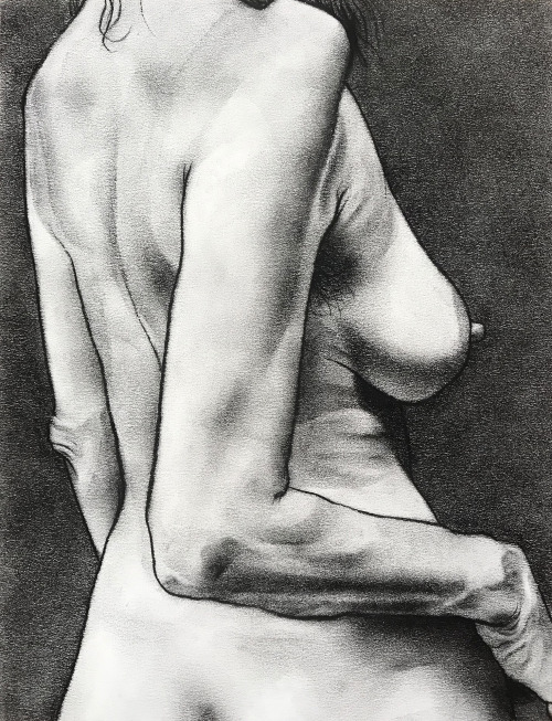 phillipdvorak:Untitled nude (L.), charcoal on paper, 12/9 inches. 2020www.phillipdvorak.com